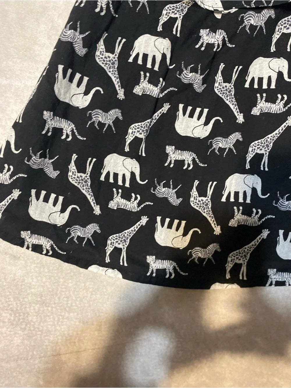 Old Navy Baby Girl Ruffle Safari Animal Print Sundress Size 18-24 Months Black